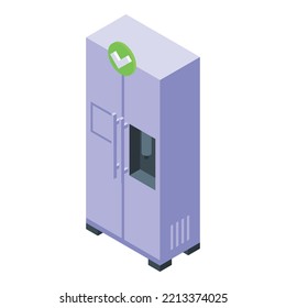 House fridge icon isometric vector. Kitchen freezer. Home refrigerator