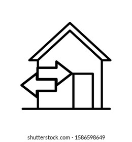 house front facade with arrows signals vector illustration design