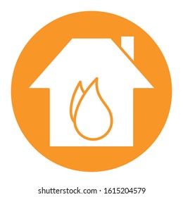 house front facade with fire flame vector illustration design