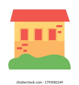 diseño de ilustración vectorial de estilo plano de fachada frontal de casa