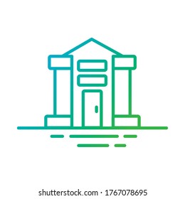 house front facade gradient style icon vector illustration design