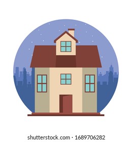 diseño de ilustración vectorial de icono aislado de fachada frontal de casa