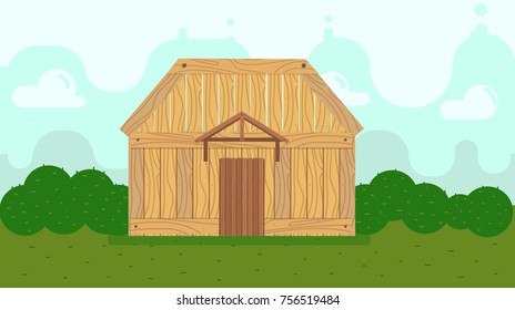 House front view background vector illustration