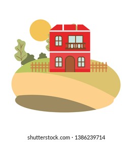 house with front view in landscape