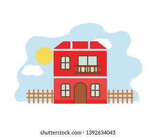 house with front view in landscape