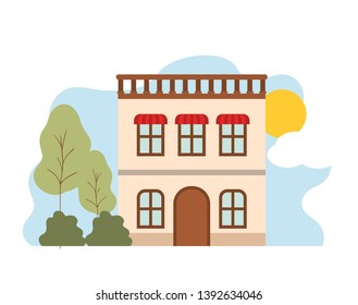 house with front view in landscape