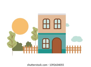 house with front view in landscape