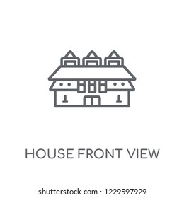 House front view linear icon. Modern outline House front view logo concept on white background from Real Estate collection. Suitable for use on web apps, mobile apps and print media.