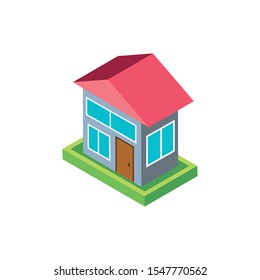 house with front view on white background vector illustration design