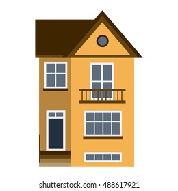 House front view vector illustration