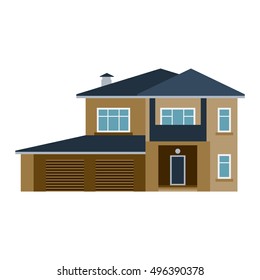 House front view vector illustration