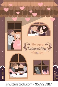 House full of couples in love
