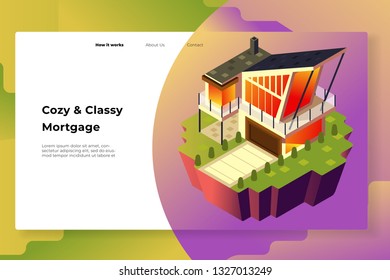 a house full of windows and a black roof - All elements on this template are editable with vector software