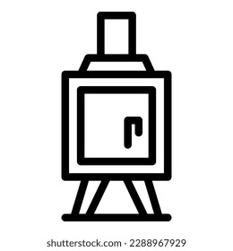 House furnace icon outline vector. Fire burning. Wood stove