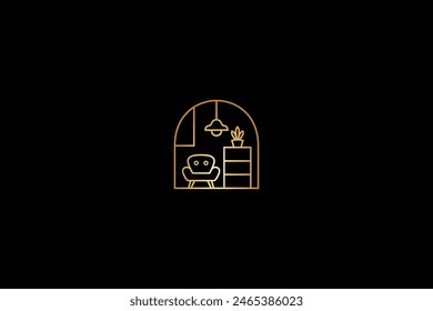 House furniture and decoration luxury logo design concept