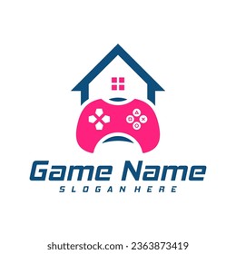House Game logo template vector. Joystick design Icon. Stylized joystick buttons. Creative design