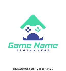 House Game logo template vector. Joystick design Icon. Stylized joystick buttons. Creative design