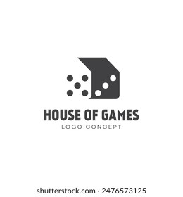 House of games logo design template. Vector illustration.