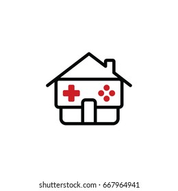 house of gaming - video game console - gamer - joystick vector art