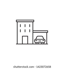 house, garage, car icon. Simple thin line, outline vector of Real Estate icons for UI and UX, website or mobile application