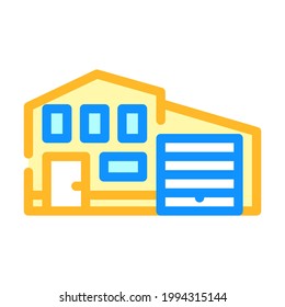house with garage color icon vector. house with garage sign. isolated symbol illustration