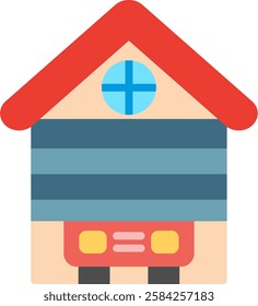 House Garage Flat Illustration Vector Design