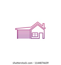 house with garage icon in gradient style on white background