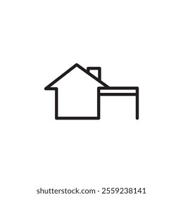 house with garage icon Outline vector for web ui