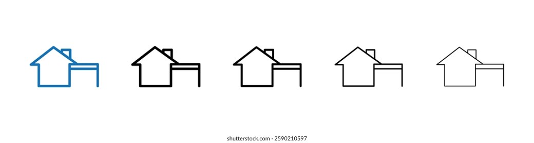 house with garage icon Outline vector logo for web ui