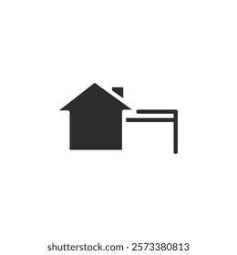 house with garage icon web design in vector