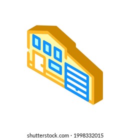 house with garage isometric icon vector. house with garage sign. isolated symbol illustration