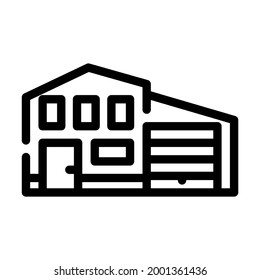 house with garage line icon vector. house with garage sign. isolated contour symbol black illustration