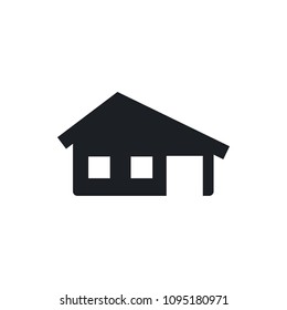house with garage vector icon