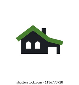 house with garage vector icon