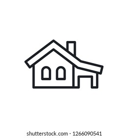 house with garage vector icon