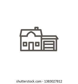 House with garage vector icon. Simple element illustration from UI concept. House with garage vector icon. Real estate concept vector illustration.