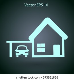 house with garage vector illustration