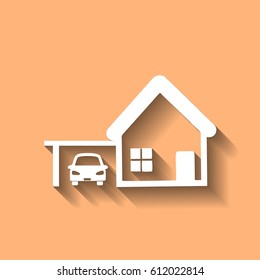 house with garage vector illustration