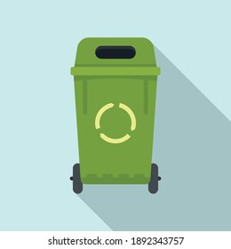 House garbage bin icon. Flat illustration of house garbage bin vector icon for web design