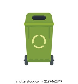 House garbage bin icon. Flat illustration of house garbage bin vector icon isolated on white background