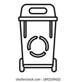 House garbage icon. Outline house garbage vector icon for web design isolated on white background