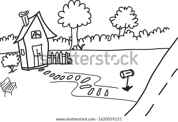 Download House Garden Handdrawn Save Svg Use Stock Vector Royalty Free 1620059155