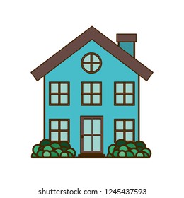 house with garden isolated icon