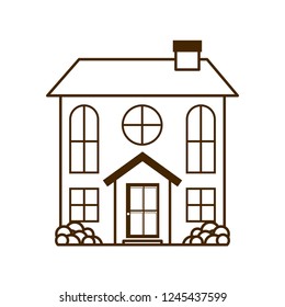house with garden isolated icon