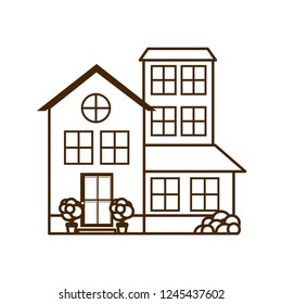 house with garden isolated icon