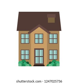 house with garden isolated icon