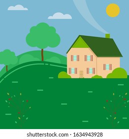 house garden outdoor view illustration