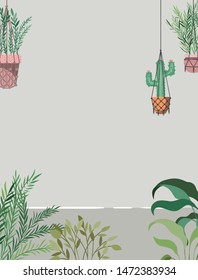 house garden with plants hanging scene