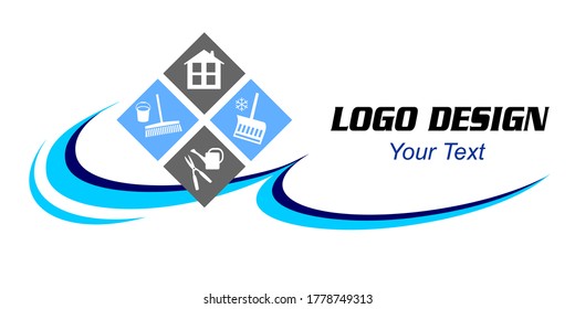 House and garden service graphic,vector.