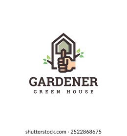 Diseño de logotipo de Vector de jardinero de la casa